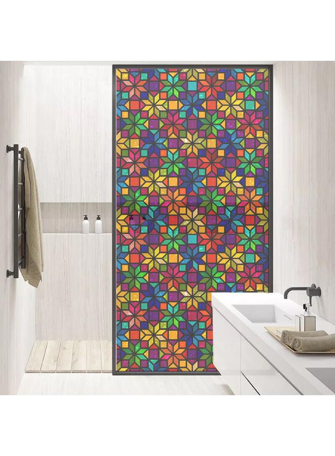 الأزرق جي دبليو 90cm * 58cm 3D غير متجمد نصف شفاف الزجاج الكهروستاتيكي ملصقات التظليل باب الحمام المزجج والنافذة BLT025-040 - Image 5