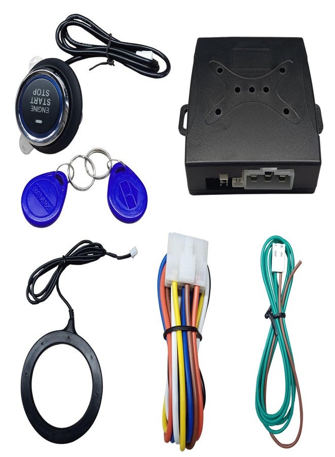 BDZMC Car Push Engine Start Button Kit, Upgrade Push to Start Ignition Kit, Smart RFID Keyless Go System for Most DC12V Cars - Image 1