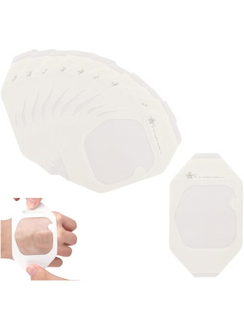 Generic 30 PiecesTransparent Film Dressing Shower Waterproof Bandage Waterproof Wound Cover Bandage Adhesive Patches First Aid Bandage Pads Fits for Post Surgical Shower Patch Cover Clear Tape (6cm x 7cm) - Image 1
