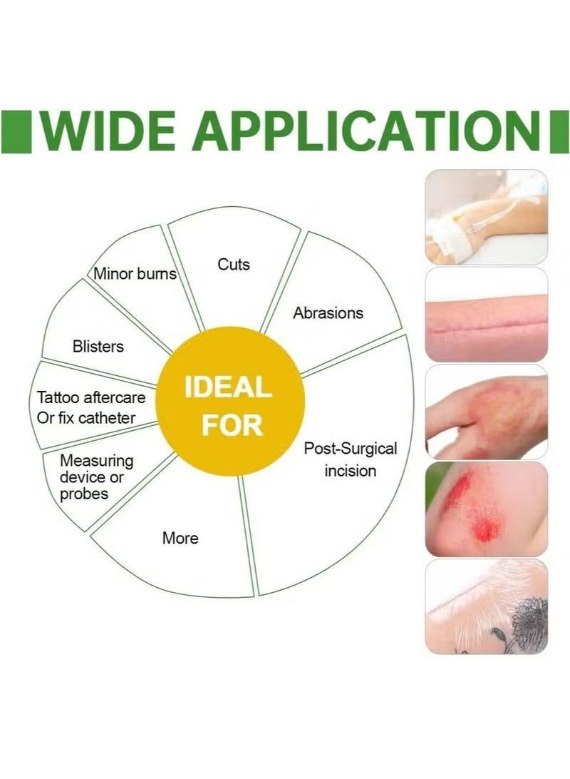 Generic 30 PiecesTransparent Film Dressing Shower Waterproof Bandage Waterproof Wound Cover Bandage Adhesive Patches First Aid Bandage Pads Fits for Post Surgical Shower Patch Cover Clear Tape (6cm x 7cm) - Image 5