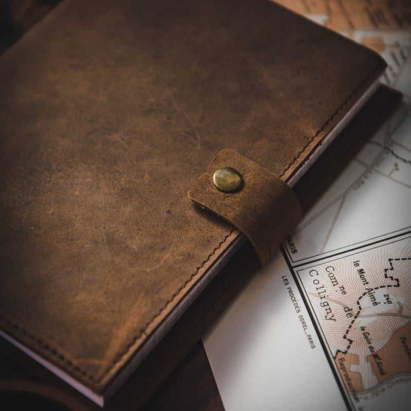 Modest Goods Refillable Leather Journal | Premium Lined A5 Notebook Cover | 200 Ruled Writing Pages | Card Holder Slot | Leather Bound Journals for Men & Women, Best Gift Travel Diary, Cool Planner - Image 5