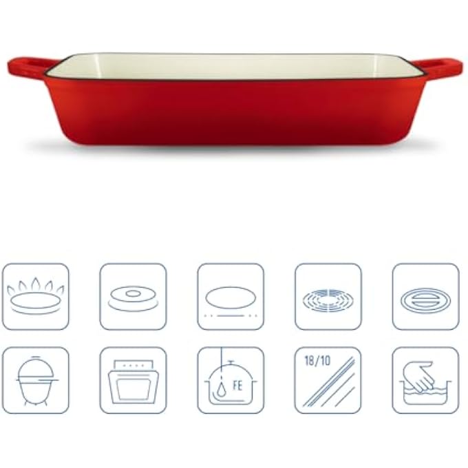 GRAND FEU Cast Iron Baking Dish Red - Image 2