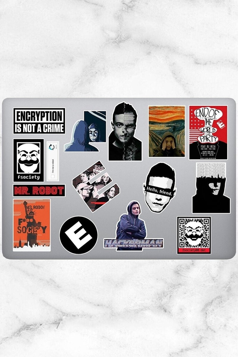 Kt Grup Kt Group Mr. Robot Themed Laptop Notebook Tablet Sticker Set 15 Pieces 