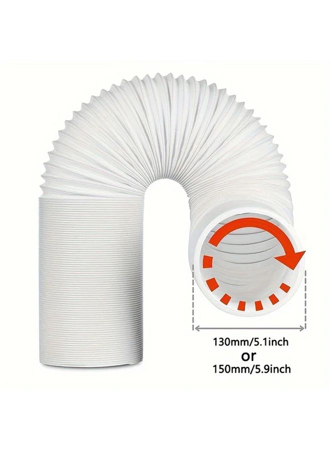 Flexible Portable AC Exhaust Hose 5 1 Inch Diameter 78 Inch Length Vent Tube - Image 2