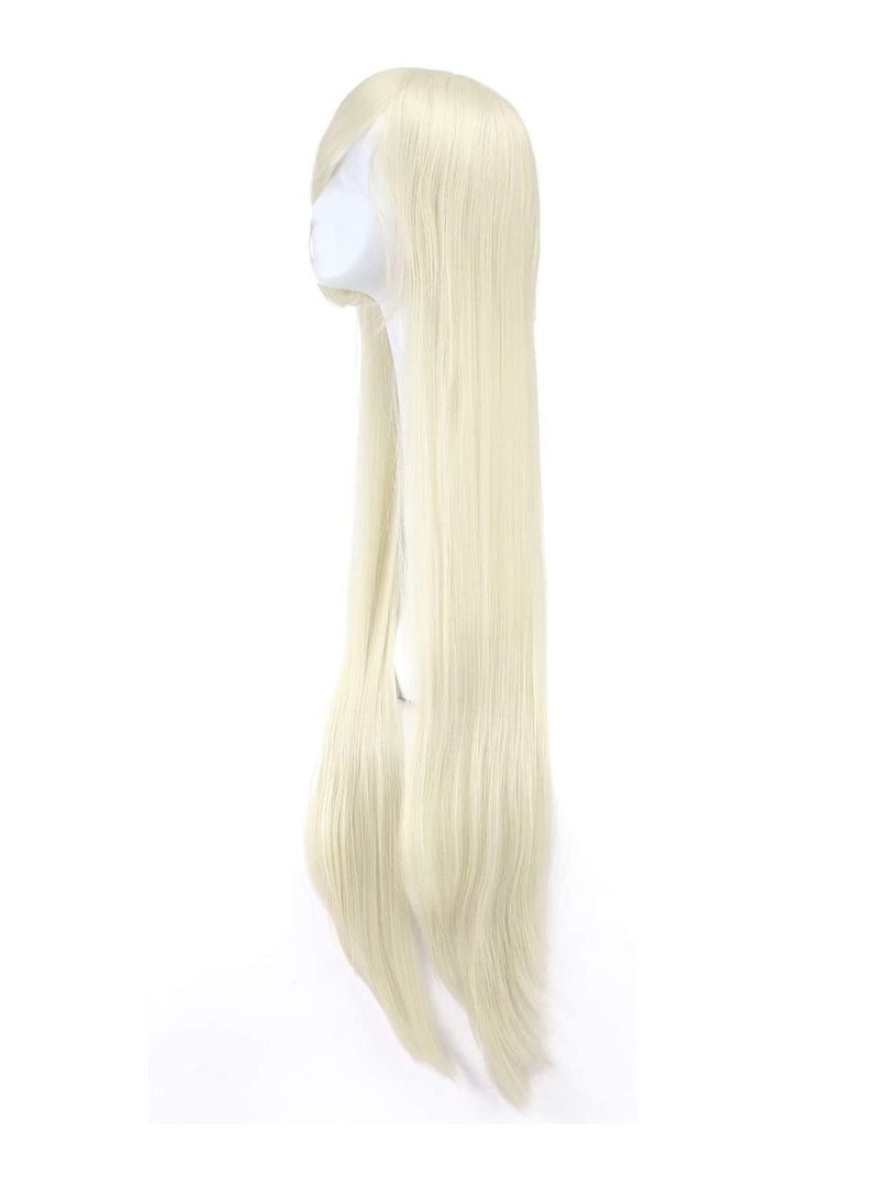 Estelle 40 Inches 100 Cm Anime Costume Long Straight Cosplay Party Wig Beige - Image 3