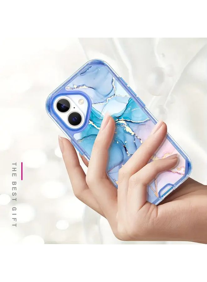 لأجهزة آيفون iPhone 16 Pro Max / 16 Pro / 16 – حافظة هاتف ثلاثية الطبقات مقاومة للصدمات بتصميم خطوط رخامية، تدعم الشحن اللاسلكي، لون مكسوج 2 - Image 4