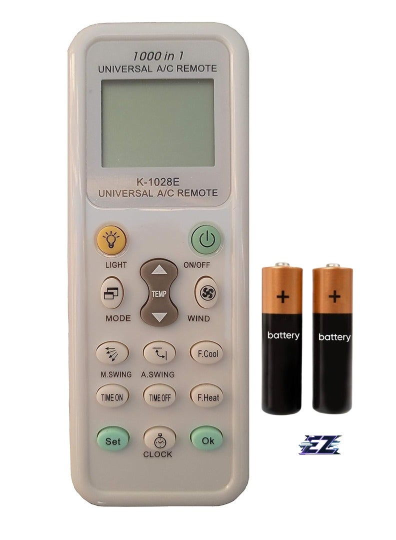 ELTRAZONE Universal Air Conditioner Remote Control K-1028E – Compatible with Haier, Hitachi, Panasonic, LG, Sharp, Gree, Midea, Bosch, Toshiba, Sanyo (1000 in 1) – Battery Included - Image 1