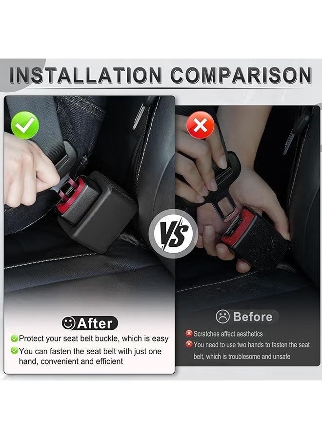 2 Pcs Black Silicone Car Seat Belt Buckle Holder, Universal Silicone Rear Seat Belt Booster & Fixer for Easy Access, Keeping Receptacle Upright, Car Interior Accessories-Fits Most Cars - Image 5