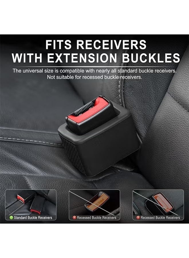 2 Pcs Black Silicone Car Seat Belt Buckle Holder, Universal Silicone Rear Seat Belt Booster & Fixer for Easy Access, Keeping Receptacle Upright, Car Interior Accessories-Fits Most Cars - Image 3