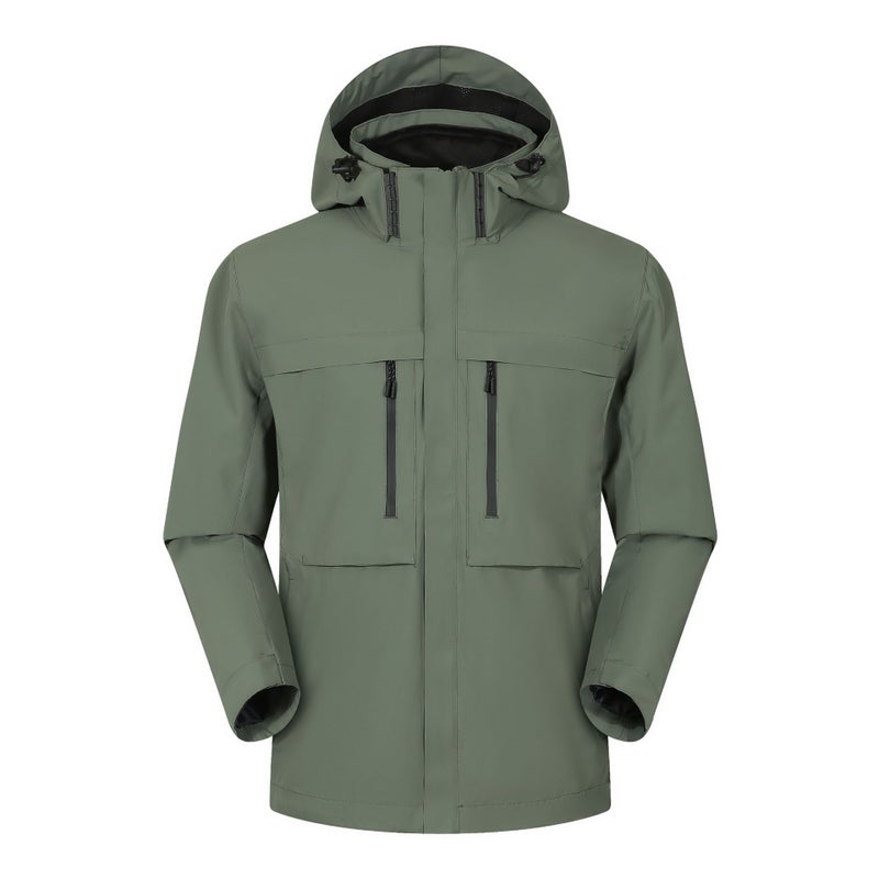 Silver Fox Velvet Three-In-One Charge Clothes Printing Logo Plus Velvet Jacket Mountaineering Suit Windproof Waterproof Jacket Embroidery - Image 4