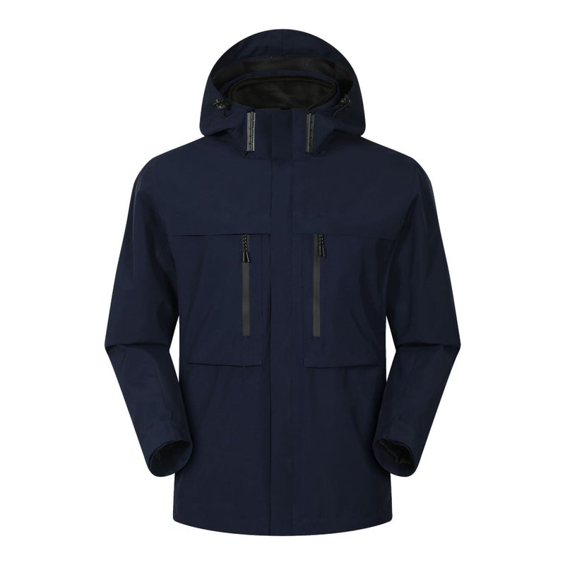 Silver Fox Velvet Three-In-One Charge Clothes Printing Logo Plus Velvet Jacket Mountaineering Suit Windproof Waterproof Jacket Embroidery - Image 3