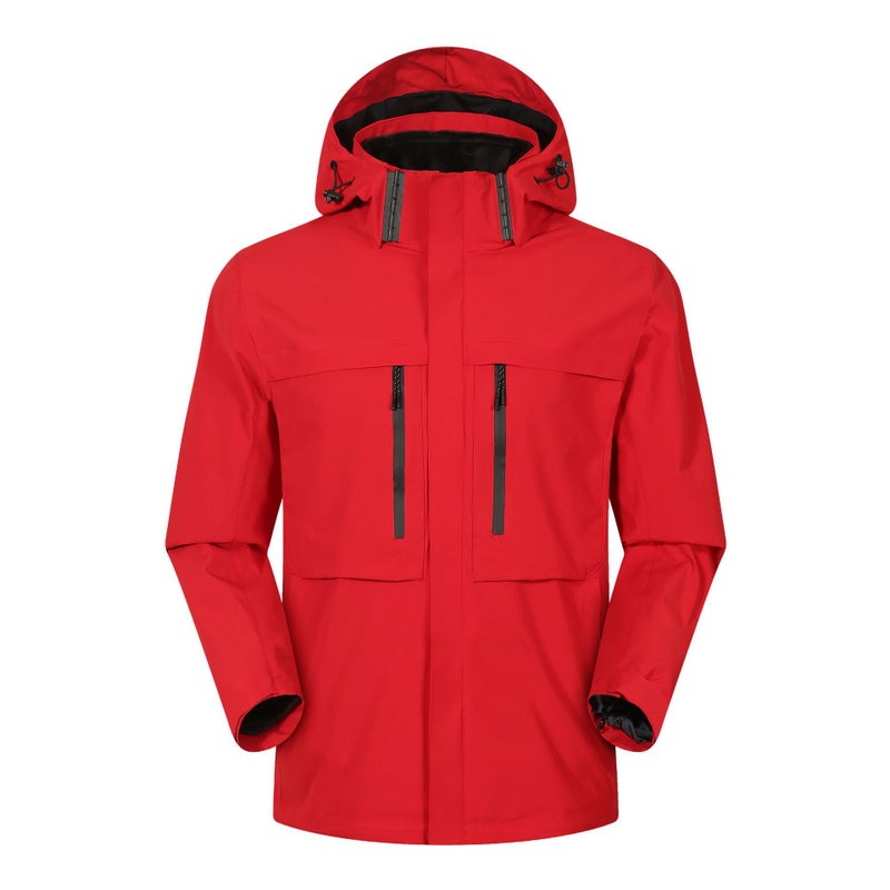 Silver Fox Velvet Three-In-One Charge Clothes Printing Logo Plus Velvet Jacket Mountaineering Suit Windproof Waterproof Jacket Embroidery - Image 1