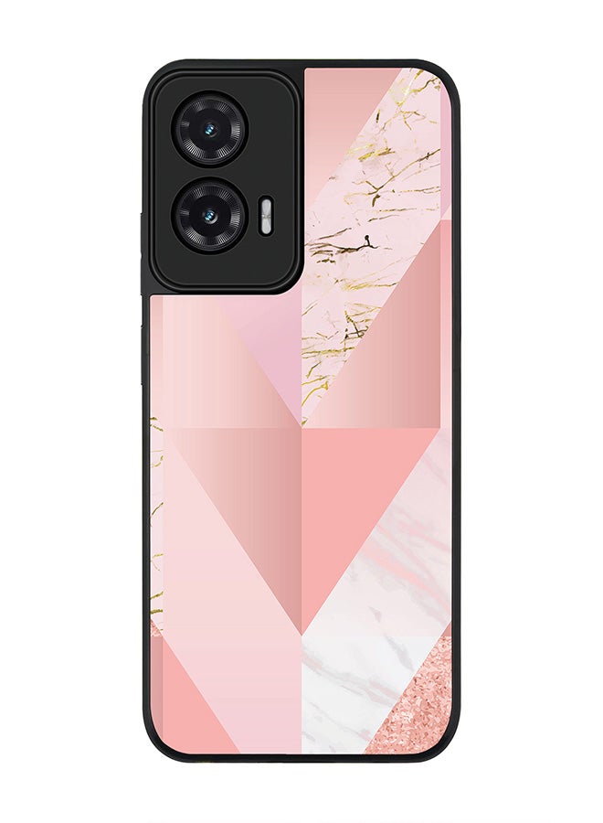 For Motorola Moto G35 Case,Slim fit Camera Protection, Shockproof Thin Phone cover  - Marble Pink Vintage