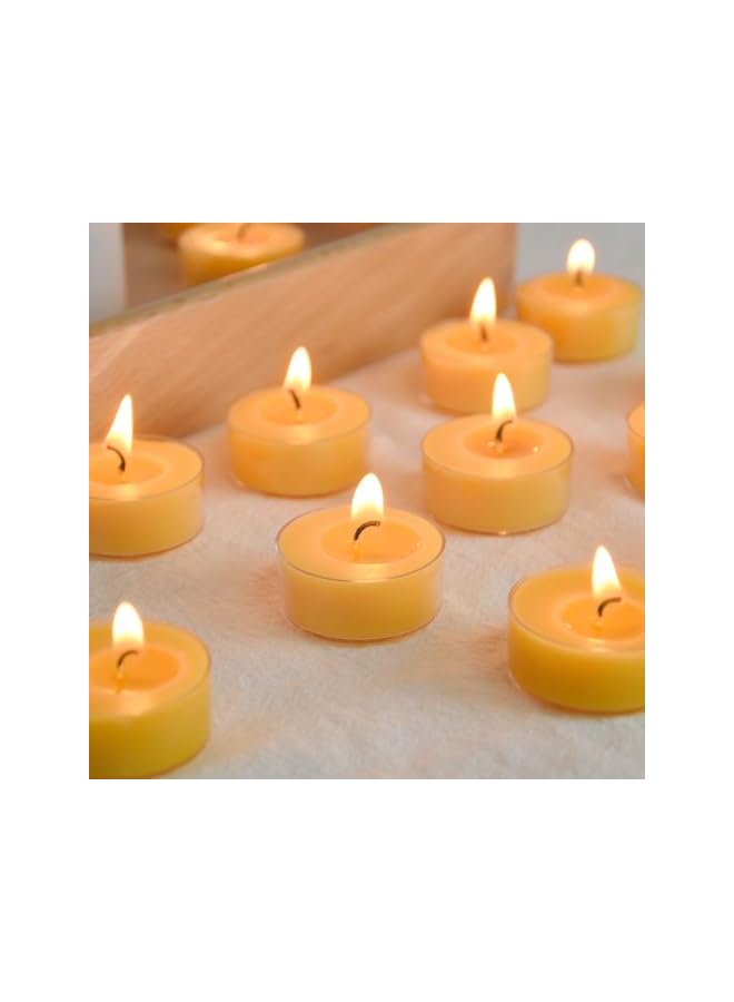 The Bros Natural Yellow Beeswax Tealight Candles - 12pcs - Organic Candle Natural Scent Smokeless Clean Burning - Image 5