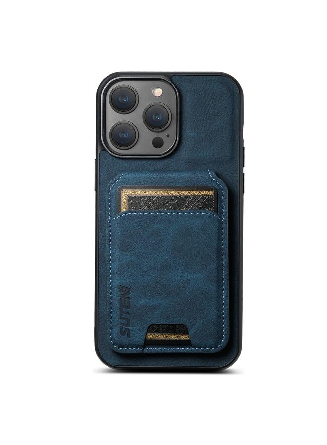 سوتين جراب خلفي لهاتف iPhone 13 Pro Max H02 من جلد الليتشي مع حامل للبطاقات - Image 1