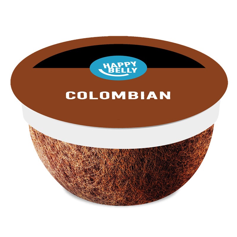 Amazon Brand - Happy Belly Colombian Compostable Coffee Pods (Medium Roast), Compatible with K-Cup Brewer, 96 Count - Image 1