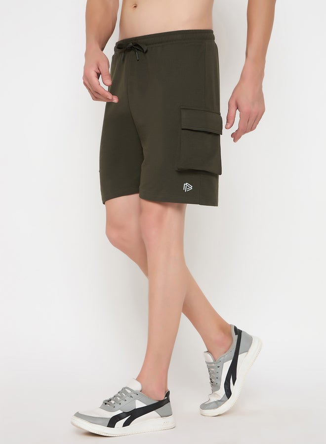 John Players John Player Solid Drawstring Waist Lounge Shorts with Pockets - Image 3