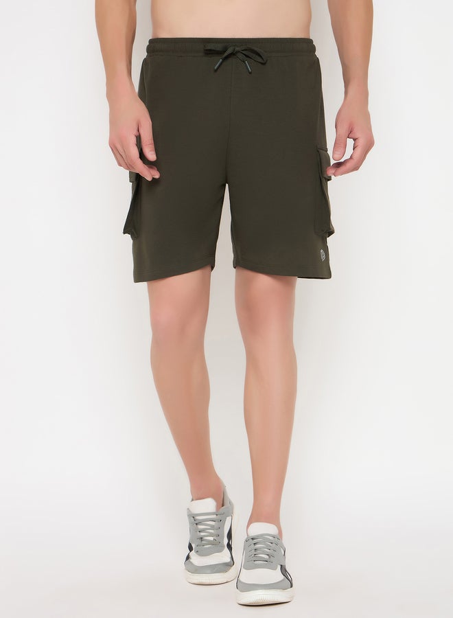 John Players John Player Solid Drawstring Waist Lounge Shorts with Pockets - Image 2