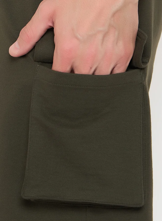 John Players John Player Solid Drawstring Waist Lounge Shorts with Pockets