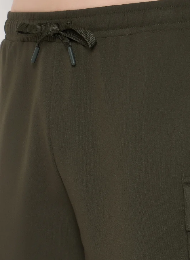 John Players John Player Solid Drawstring Waist Lounge Shorts with Pockets