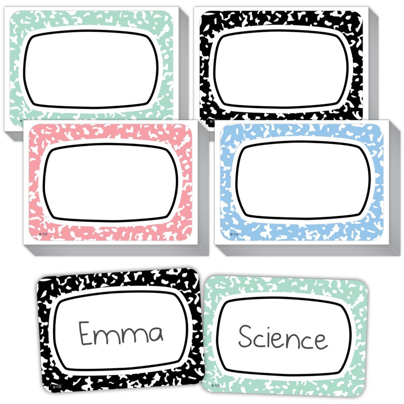 Teacher Created Resources Cool for School Composition Name TagsLabels MultiPack TCR9320 - Image 2