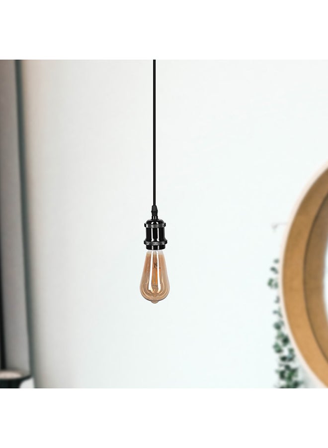 الروضة للإضاءة كبل تيرا معدن | حديث ديكور LED E27 معلقة مصباح سقف اضاءة داخلية مصباح معلق دلاية سقف مودرن | مناسبة لأي غرفة | | اللون: أسود | المقاس: 100x6 سم