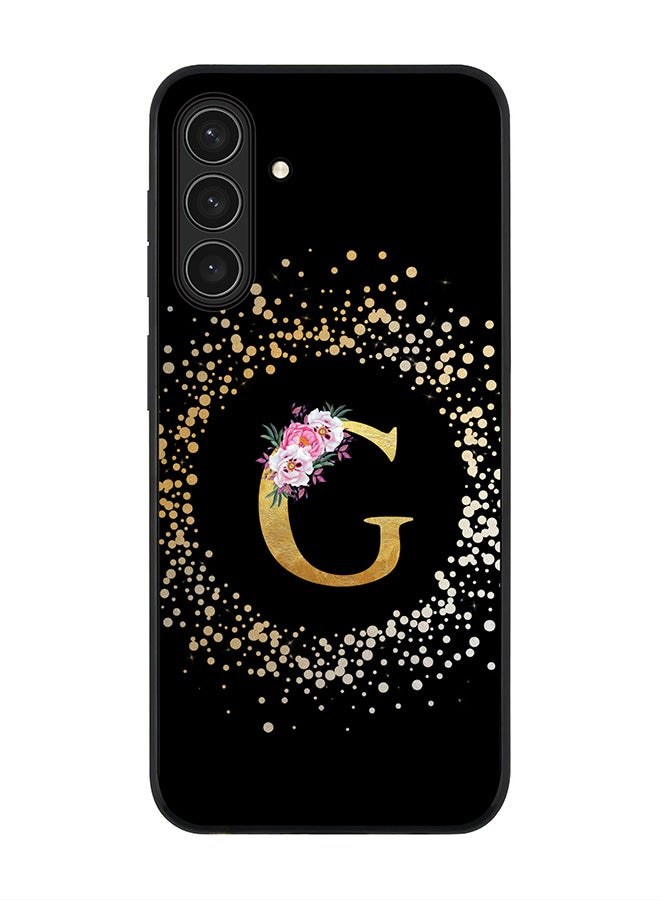 Stylizedd For Samsung Galaxy A17 / A17 4G Case,Slim fit Camera Protection, Shockproof Thin Phone cover  - Custom Monogram Floral - G ( Black )