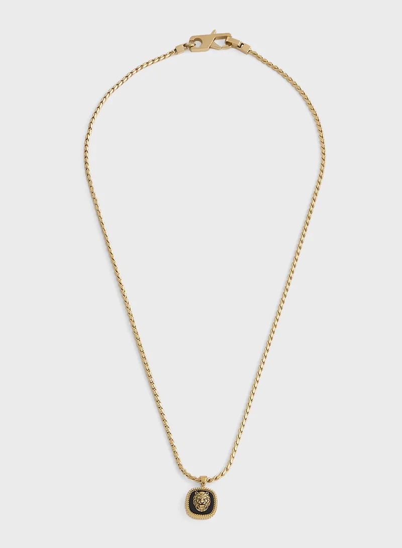 جس Lion Charm Necklace
