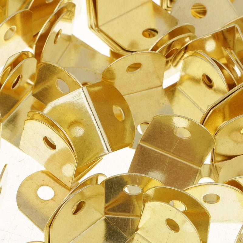 كلاراكو 100 قطعة من دعامات الزاوية المعدنية على شكل حرف L مقاس 12 × 12 مم، دعامات زاوية قائمة للأرفف مع براغي، مناسبة لأرجل الطاولات الخشبية والخزائن. - Image 5