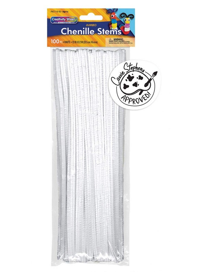 Creativity Street Chenille Stems/Pipe Cleaners 12 Inch X 6Mm 100Piece White - Image 1