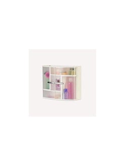 Primanova Primanova plastic wall mounted hanging bathroom storage cabinet over toilet with doors and shelves white  - Image 4