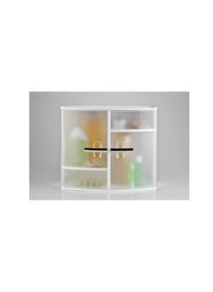 Primanova Primanova plastic wall mounted hanging bathroom storage cabinet over toilet with doors and shelves white  - Image 1