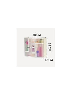 Primanova Primanova plastic wall mounted hanging bathroom storage cabinet over toilet with doors and shelves white  - Image 2