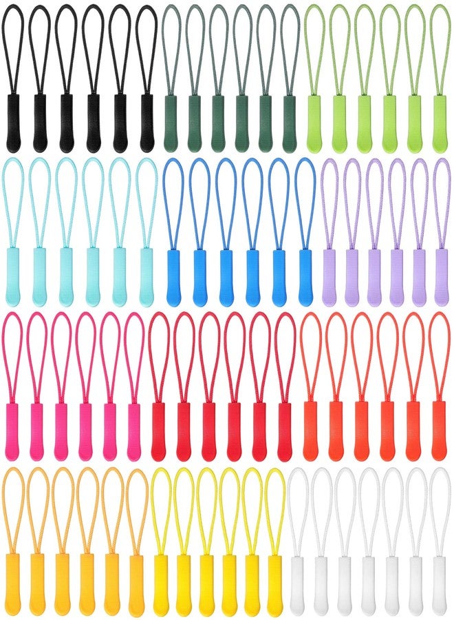 Janinka 120 Pcs Zipper Pulls Replacement Zipper Tabs Extender Cord for Clothes Suitcase Backpacks Bag Jackets Luggage Purses Handbags Sweatshirt(Colorful) - Image 2