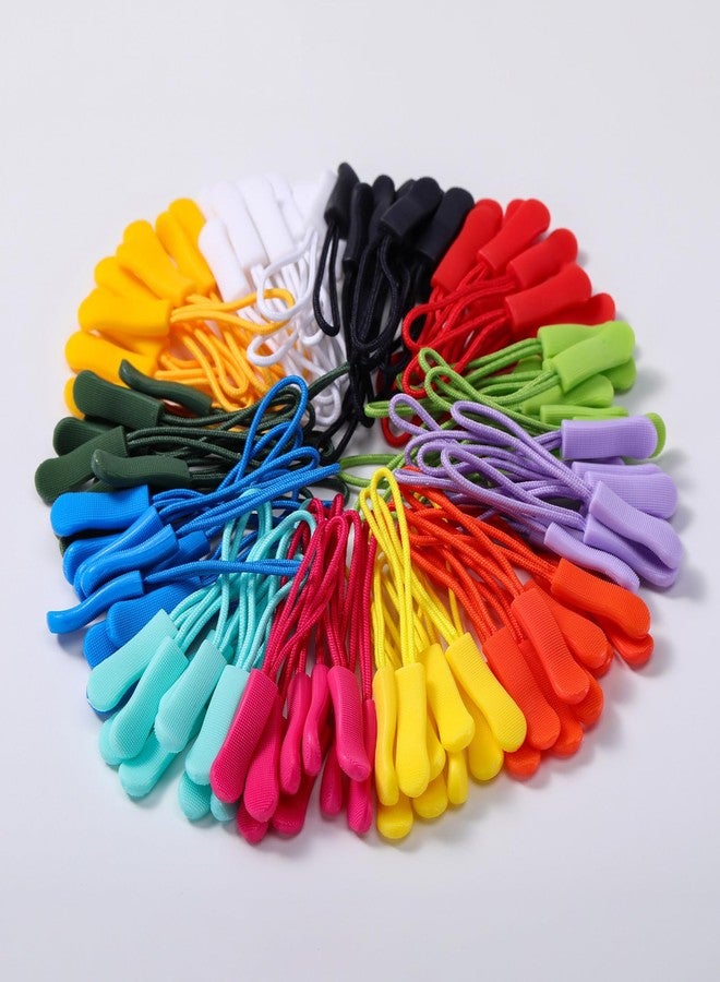 Janinka 120 Pcs Zipper Pulls Replacement Zipper Tabs Extender Cord for Clothes Suitcase Backpacks Bag Jackets Luggage Purses Handbags Sweatshirt(Colorful) - Image 1