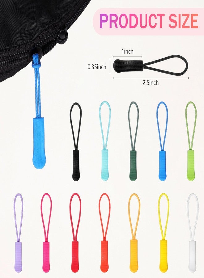 Janinka 120 Pcs Zipper Pulls Replacement Zipper Tabs Extender Cord for Clothes Suitcase Backpacks Bag Jackets Luggage Purses Handbags Sweatshirt(Colorful) - Image 3
