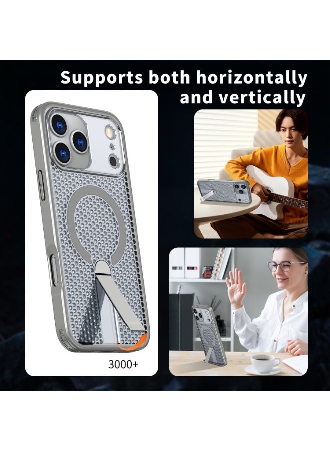 عام Heat Dissipation Case for iPhone 17 Pro Max, Shockproof, Scratch-Resistant, Matte Mobile Phone Case with Stand, Breathable Heat Dissipation with Magnetic Protective Case for iPhone 17 Pro Max - Image 3