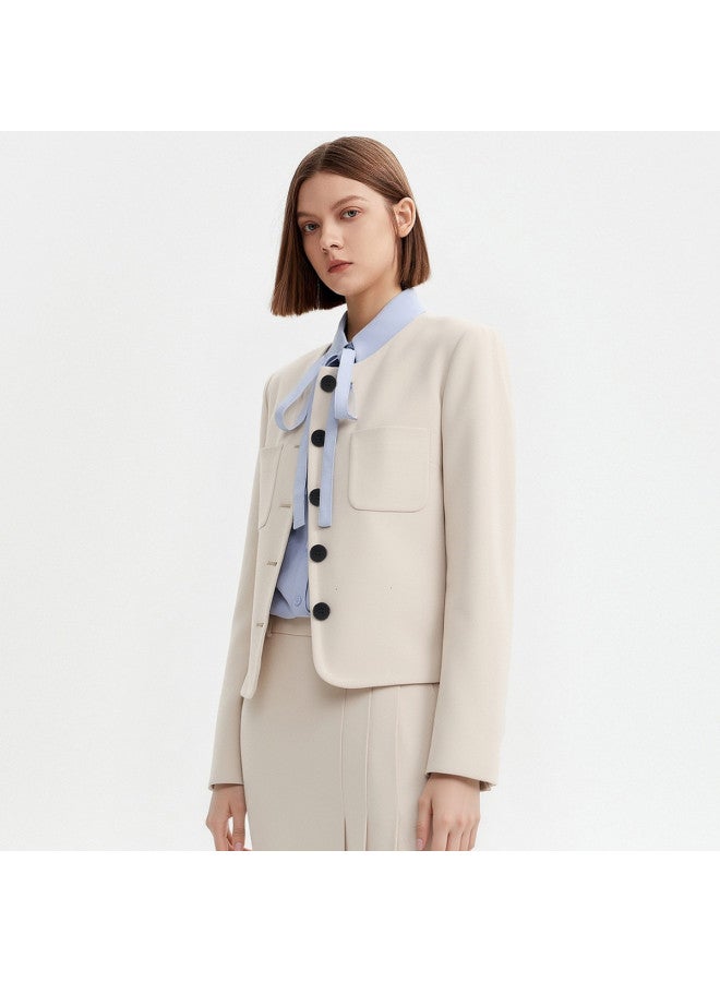 Fapai Simple And Elegant] Women's Blazer Jacket, Fashionable And Versatile, Easy To Care For, Professional Commute, High-end Sense - Image 4