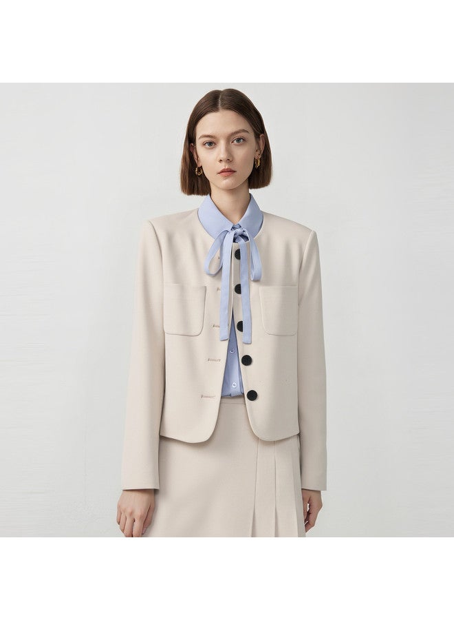 Fapai Simple And Elegant] Women's Blazer Jacket, Fashionable And Versatile, Easy To Care For, Professional Commute, High-end Sense - Image 5