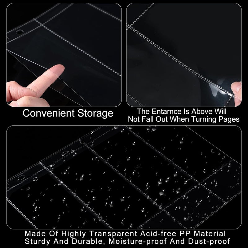 Chengu 24 Pcs 4 Pocket Currency Sleeves for 3 Ring Binder Clear Currency Album Bill Sleeves Holders Collection Binder Plastic Sheet Protectors for Bill Dollar Collectors Receipts Record Card Banknote - Image 4