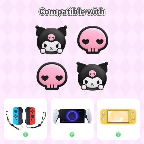 Kuitmor 4PCS Switch Thumb Grips Caps,Soft Silicone Switch Joystick Covers,Kawaii Joy Con Thumb Grip Caps Compatible with Switch/OLED/Lite - Image 2