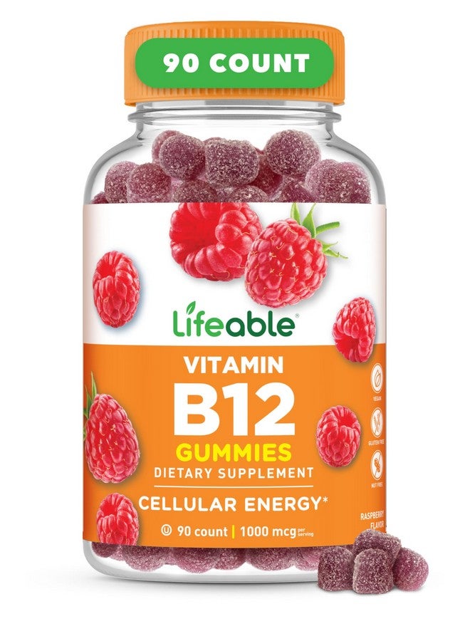 Lifeable Vitamin B12 Gummies for Adults | 1000 mcg | Great Tasting B12 Vitamins | Non-GMO, Vegan B12 | for Energy and Metabolism Support | 90 Gummies - Image 1