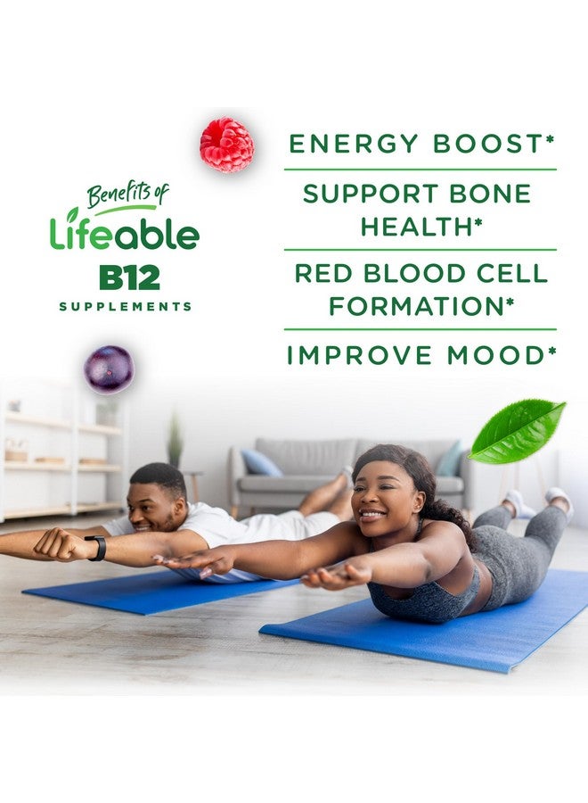 Lifeable Vitamin B12 Gummies for Adults | 1000 mcg | Great Tasting B12 Vitamins | Non-GMO, Vegan B12 | for Energy and Metabolism Support | 90 Gummies - Image 3