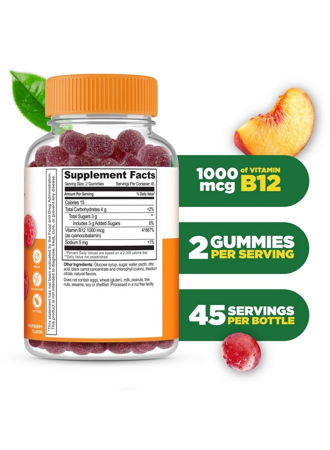 Lifeable Vitamin B12 Gummies for Adults | 1000 mcg | Great Tasting B12 Vitamins | Non-GMO, Vegan B12 | for Energy and Metabolism Support | 90 Gummies - Image 2