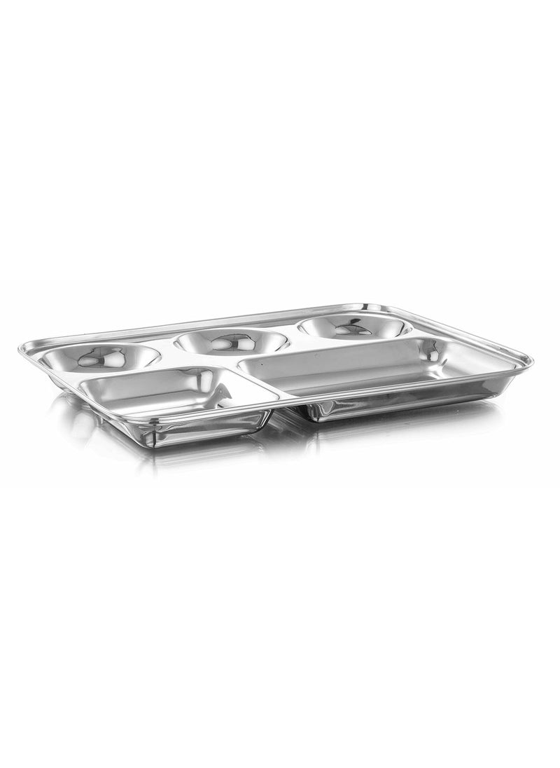 Expresso - Expresso® 5 in1 Round Extra Deep Compartment Divided Plate/Thali/Bhojan Thali/Mess Tray/Dinner Plate Set of 2 pc - Image 1