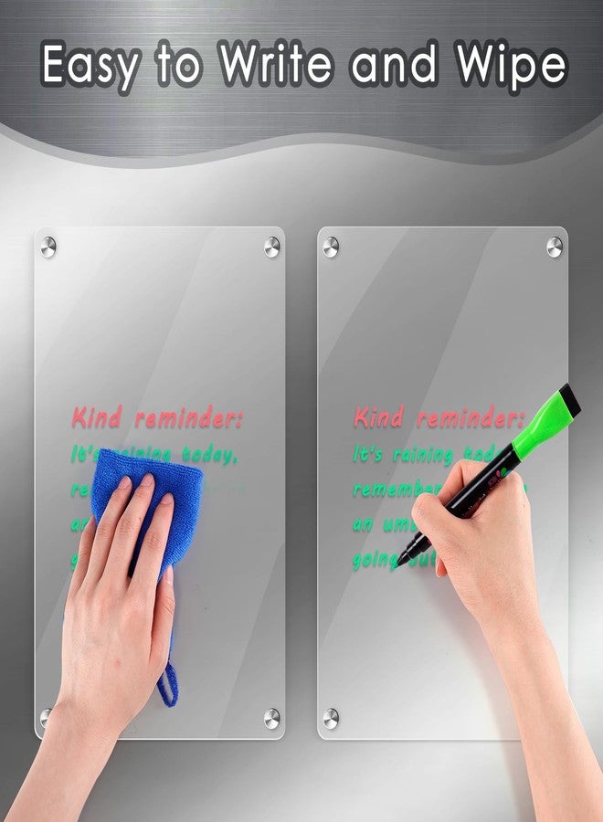 KINYFY Acrylic Magnetic Whiteboard for Fridge, 8 x 12 Inches Acrylic Magnetic Note Board with 4 Markers and 1 Cleaning Cloth, Dry Erase Board for Refrigerator, Kitchen Menu, Weekly Planner Calendar - Image 5