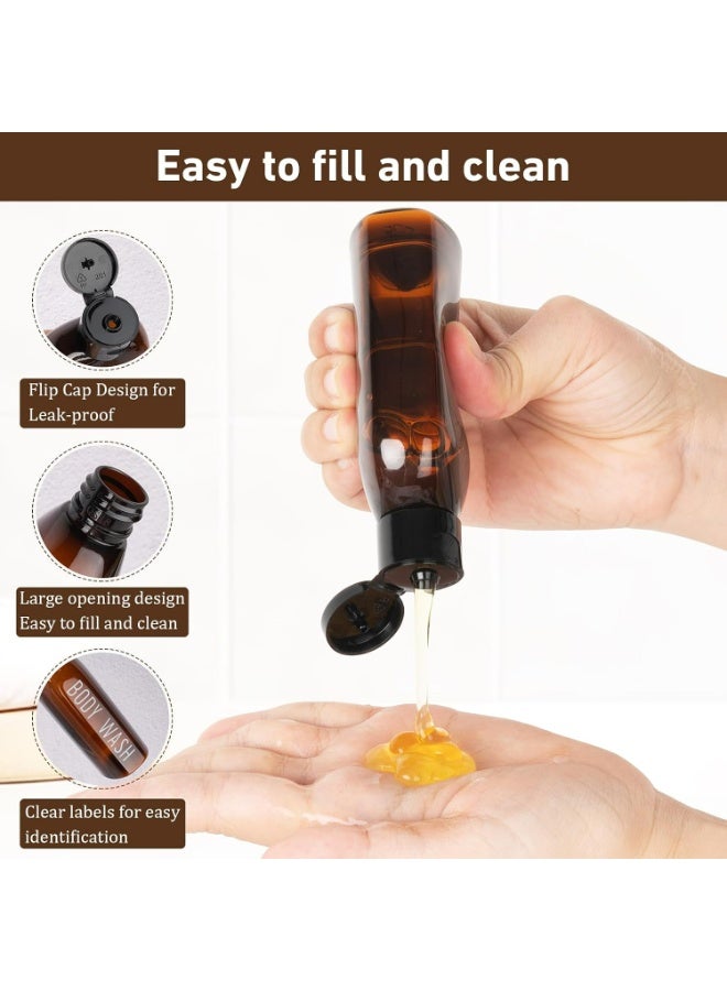 YALONG Travel Bottles Set,  6 Pack Toiletries Accessories 3.4oz, 100 ml, TSA Approved Lotion Bottles Travel Size, Leakproof, Squeeze Bottles with Flip Cap Refillable Squeeze Bottles for Makeup, Shampoo, Lotion (Brown) - Image 4