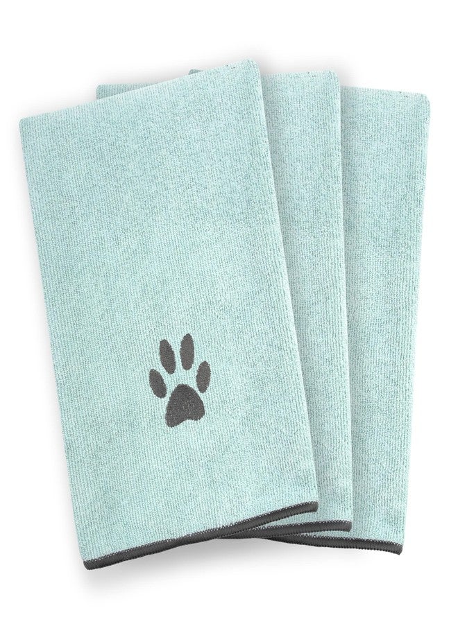 Ritz Premium Embroidered Microfiber Pet Towel (3-Pack), 18" x 28", Highly Absorbent, Fast-Drying, Long-Lasting, Super Soft 80% Polyester and 20% Polyamide Pet Cloth, Spa Blue - Image 2