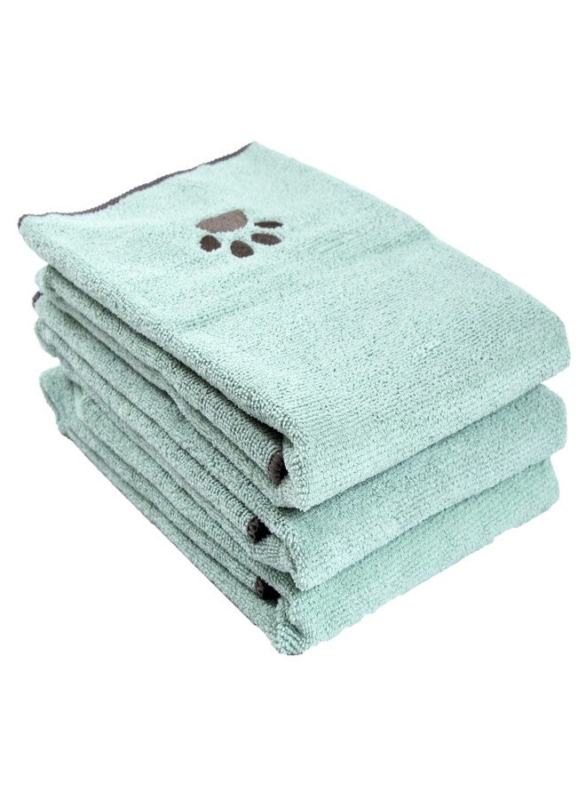 Ritz Premium Embroidered Microfiber Pet Towel (3-Pack), 18" x 28", Highly Absorbent, Fast-Drying, Long-Lasting, Super Soft 80% Polyester and 20% Polyamide Pet Cloth, Spa Blue - Image 1