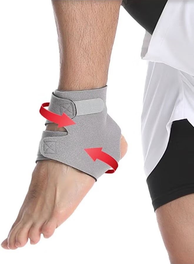 Generic Ankle Brace Supports, Open Design Adjustable Ankle Brace for Sprained Ankle, Stabilize Ligaments Prevent Re-Injury for Men & Women, Eases Swelling and Sprained Ankle Grey L  - Image 3